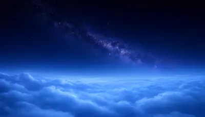 Dreamy Starry Sky Above a Sea of Blue Clouds 1 (AI-generated)