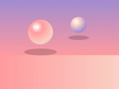 3D Floating Spheres Scene 2 (AI-generated)