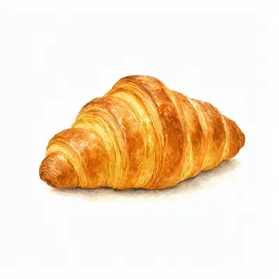 Golden Butter Croissant Isolated on White 1 (AI-generated)