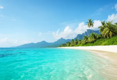 Tropical Island Paradise with Turquoise Water (AI-generated)