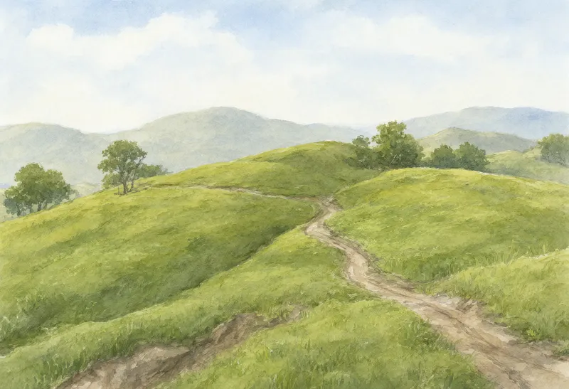 hills, countryside, green hills, grassland, landscape, nature (AI-generated)