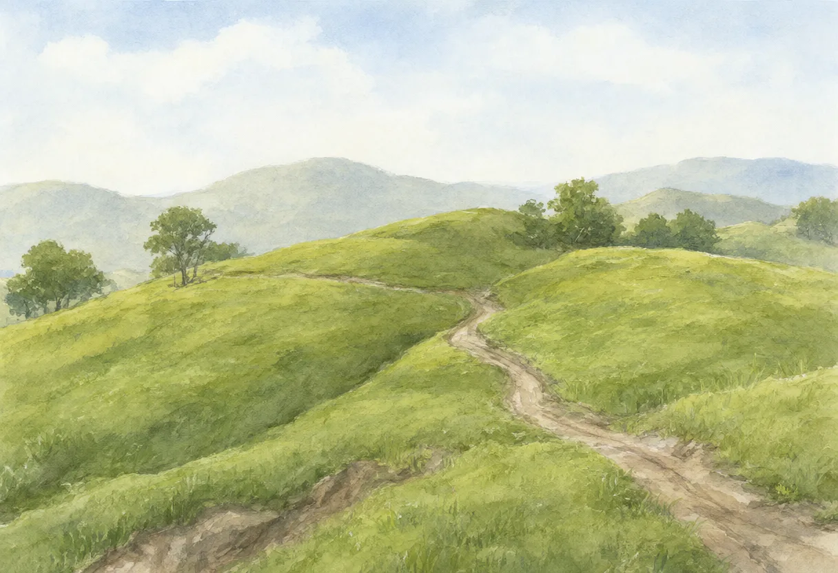 hills, countryside, green hills, grassland, landscape, nature (AI-generated)