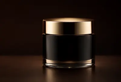 Luxury Black Cosmetic Cream Jar with Gold Lid