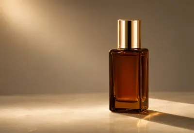 Luxury Amber Perfume Bottle with Gold Cap