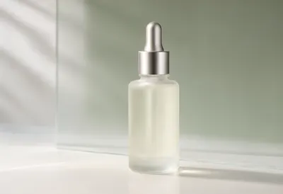 Frosted Glass Serum Bottle with Silver Dropper