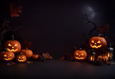 Halloween Pumpkin Lantern Border (AI-generated)