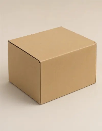 Plain Kraft Cardboard Box Mockup