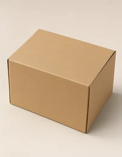 Blank Brown Cardboard Box Mockup