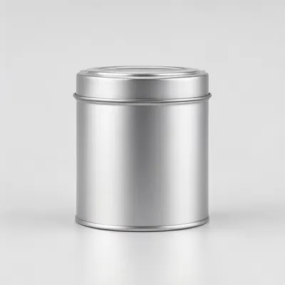 Blank Silver Metal Tin Container Mockup