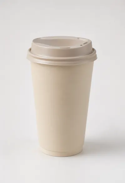 Blank Beige Paper Coffee Cup Mockup