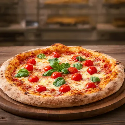 Fresh Margherita Pizza with Tomato and Basil