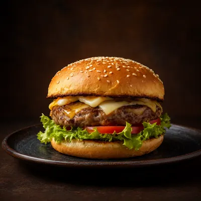 Double Cheese Burger with Fresh Vegetables