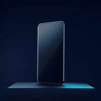 Modern Smartphone with Blue Studio Lighting