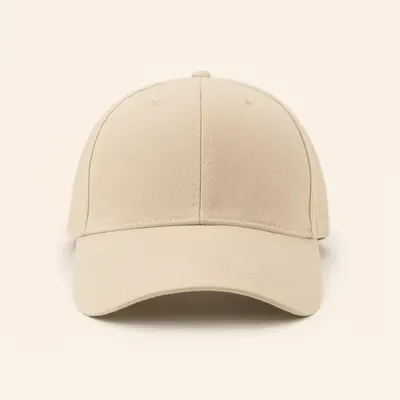 Plain Beige Baseball Cap Mockup