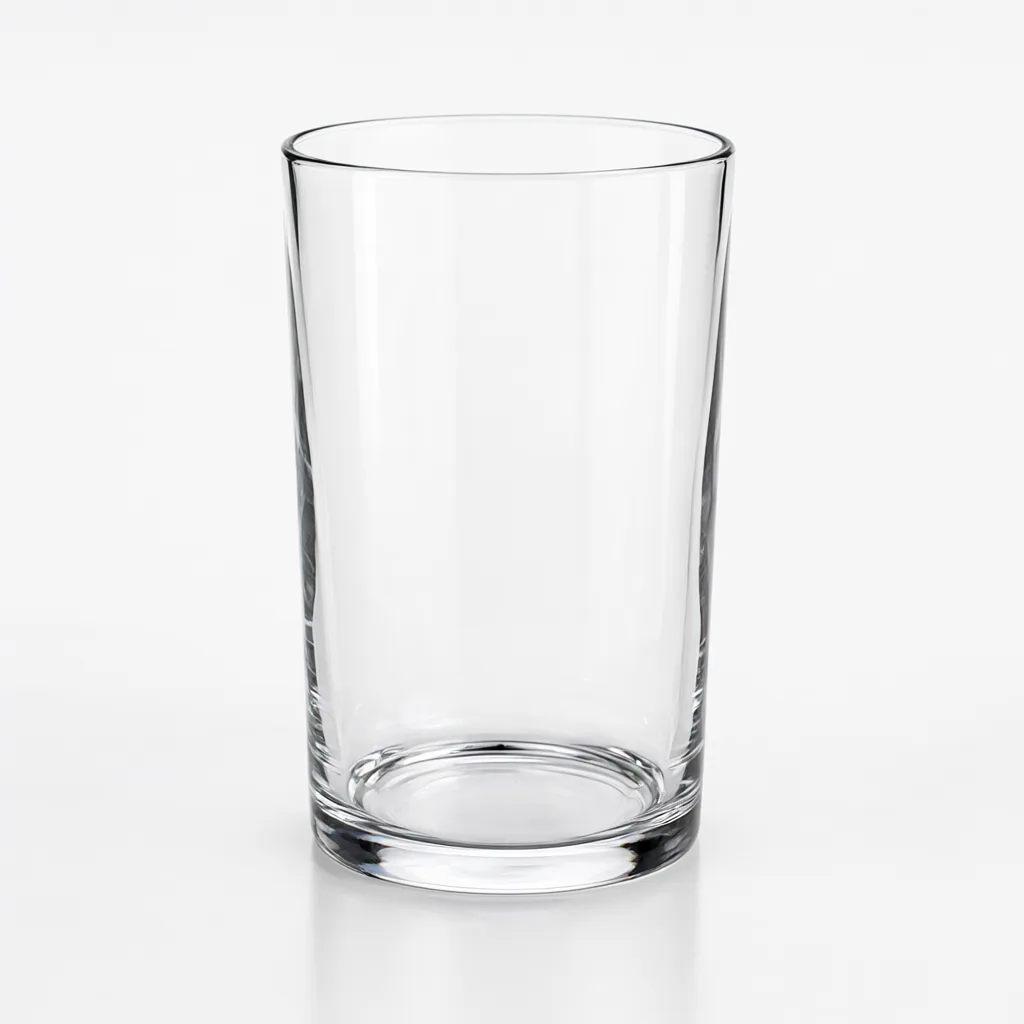 Empty transparent drinking glass with a thick base on a white background. (AI-generated)