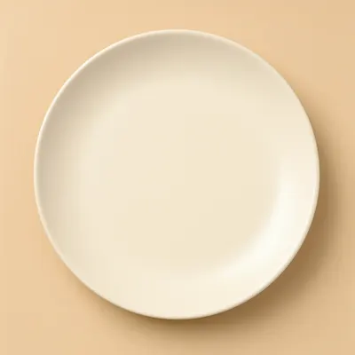 Cream Ceramic Plate Top View