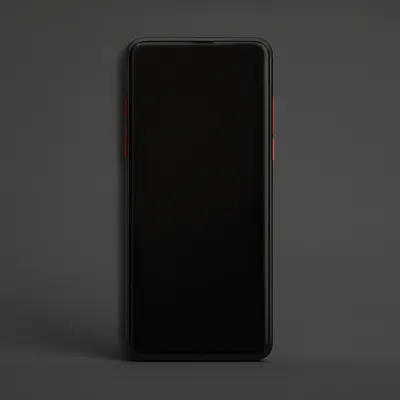 Black Smartphone with Blank Screen on Dark Background