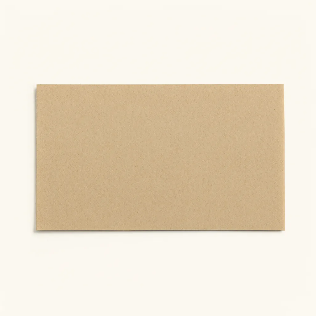 Plain brown rectangular board with a subtle texture on a beige background. (AI-generated)