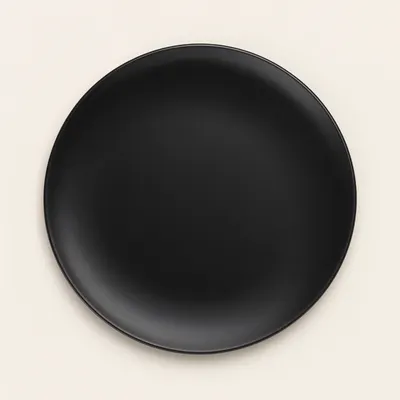 Minimalist Black Round Ceramic Plate