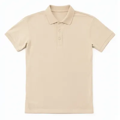 Minimal Beige Polo Shirt Product Mockup