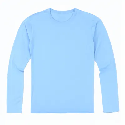 Plain Light Blue Long Sleeve T-Shirt Mockup