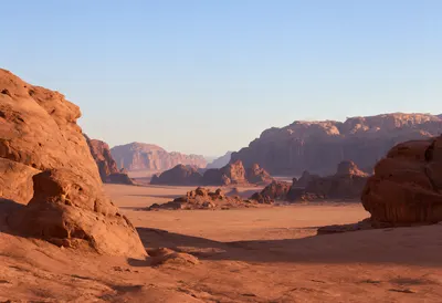 Red Sandstone Canyon in Warm Desert Sunlight (AI-generated)