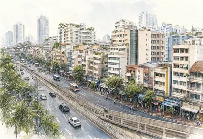 Elevated Expressway Through a Modern City (AI-generated)