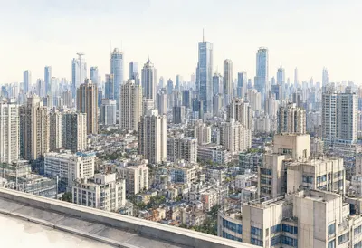 Panoramic Modern City Skyline with Skyscrapers (AI-generated)