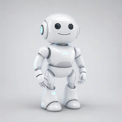 Friendly White Robot Assistant (AI-generated)