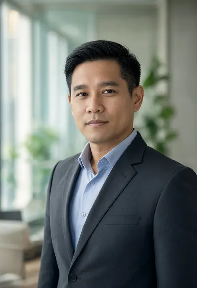Confident Businessman Portrait in a Modern Office (AI-generated)