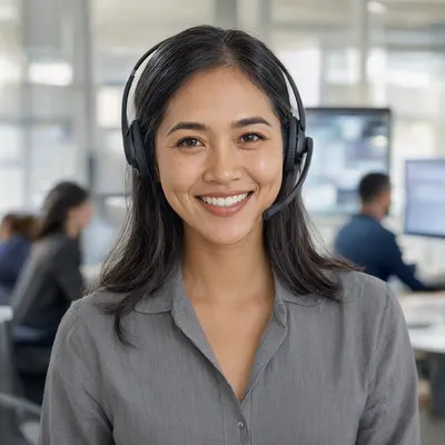Friendly Customer Service Agent with Headset (AI-generated)