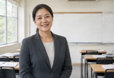 Friendly Teacher in a Modern Classroom (AI-generated)