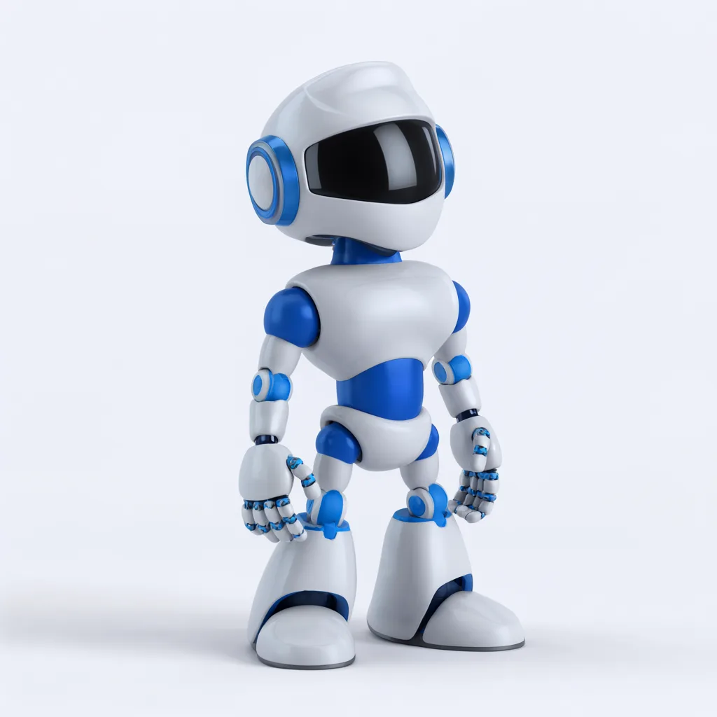 Friendly 3D cartoon robot assistant on a light background (AI-generated)