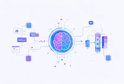 Flat Vector AI Workflow Illustration