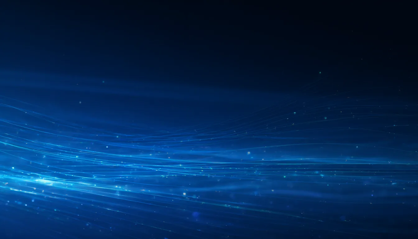 Abstract blue digital data stream background with light lines (AI-generated)