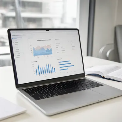 Laptop with a Business Dashboard (AI-generated)