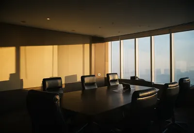 Executive Meeting Room at Golden Hour (AI-generated)