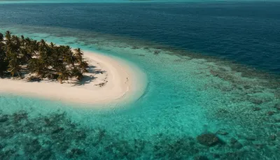 Tropical Island Aerial View with Turquoise Lagoon (AI-generated)