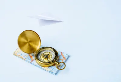 Symbolic Travel Compass and Map (AI-generated)