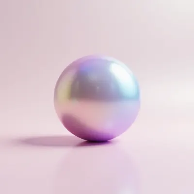Iridescent Sphere on Pastel Gradient (AI-generated)