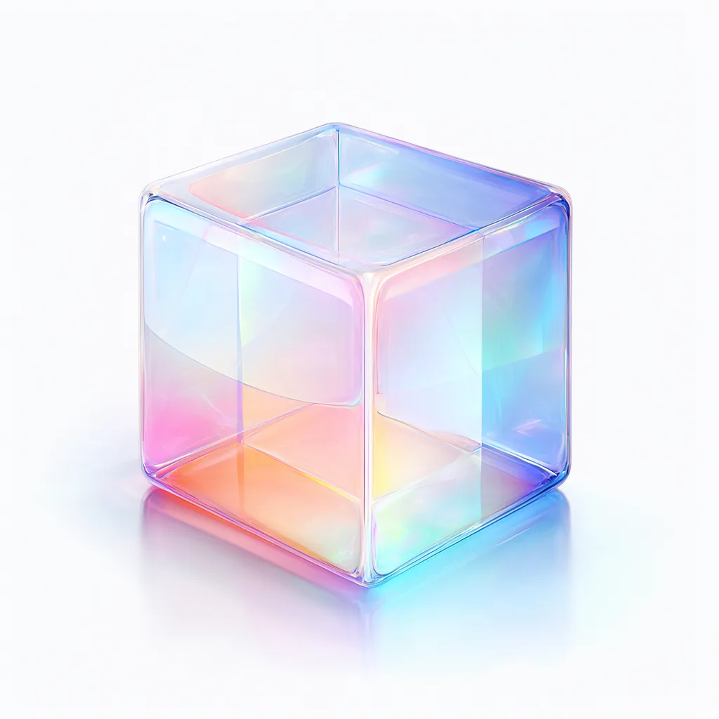 Translucent glass cube digital illustration (AI-generated)