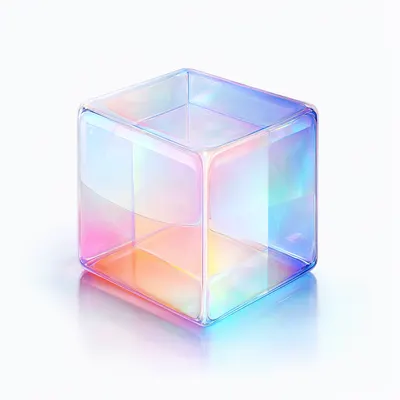 Translucent Glass Cube Digital Illustration (AI-generated)