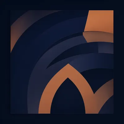 Navy and Copper Geometric Arches (AI-generated)