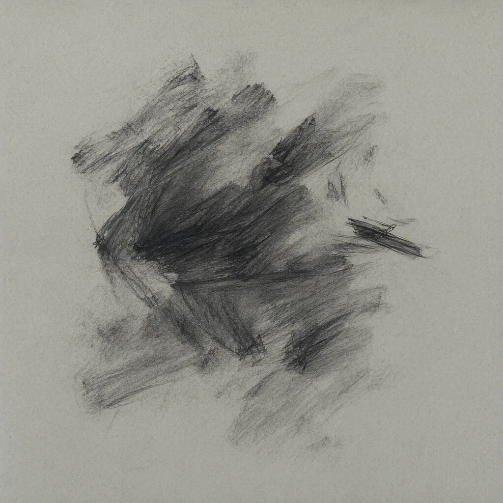 Charcoal sketch abstract on toned grey paper (AI-generated)