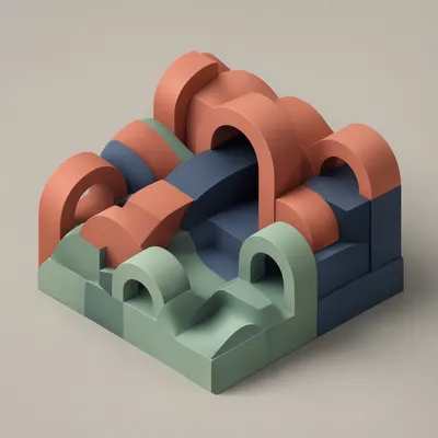 Isometric Abstract Landscape (AI-generated)