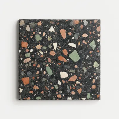 Charcoal Terrazzo Texture with Colorful Chips (AI-generated)