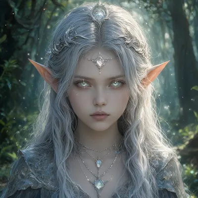 Fantasy Elf Girl in an Enchanted Forest (AI-generated)