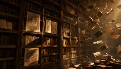 Fantasy Library with Floating Books (AI-generated)
