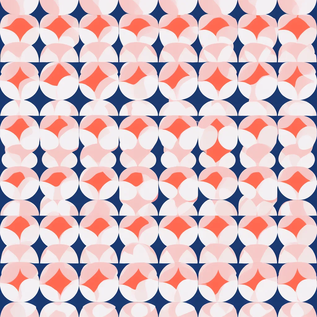 Geometric circles pattern in coral and navy (AI-generated)