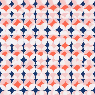 Geometric Circles Pattern in Coral and Navy (AI-generated)